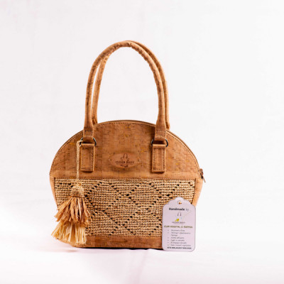 Judith Lady Bag - handbag cork and raffia crochet