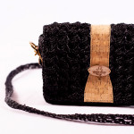 Cork Clutch with Raffia Flap and Hook - Unique Look