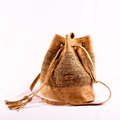 Anna - Cork and Raffia Crochet Crossbody Bag for travel