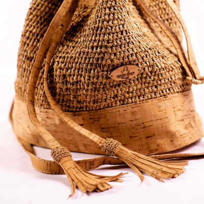 Anna - Cork and Raffia Crochet Crossbody Bag for travel