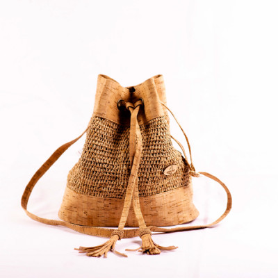 Anna - Cork and Raffia Crochet Crossbody Bag for travel