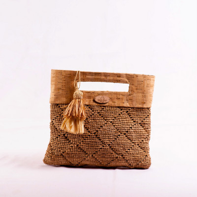 Cindy Handbag -cork and crocheted raphia