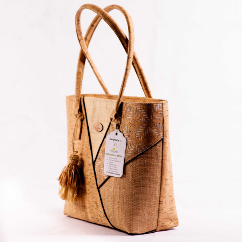 Eva ladyBag - Cork and Raffia Crochet Handbag