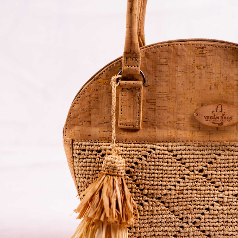 Judith Lady Bag - handbag cork and raffia crochet