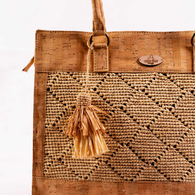 Nandriana Lady Bag Raffia crochet and cork - GM