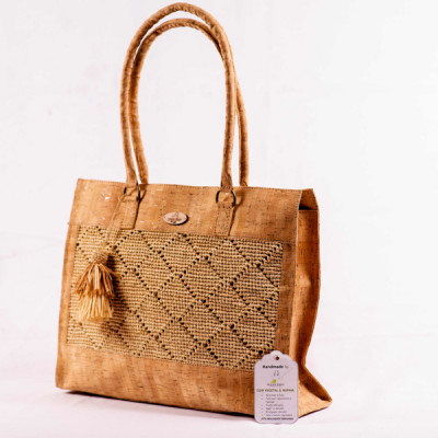 Nandriana Lady Bag Raffia crochet and cork - GM