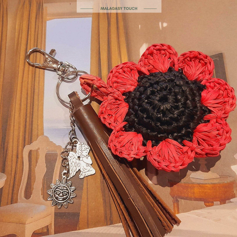 Raffia Bag Jewel & Key Ring "FITIA" by Maëlliyah