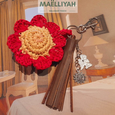 Raffia Bag Jewel & Key Ring "FITIA" by Maëlliyah