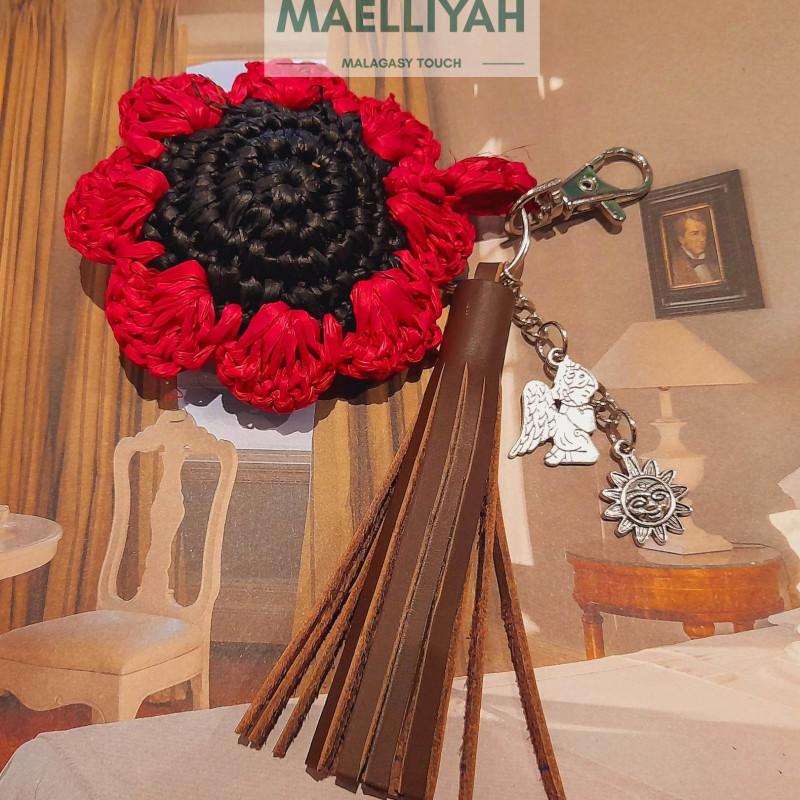 Raffia Bag Jewel & Key Ring "FITIA" by Maëlliyah