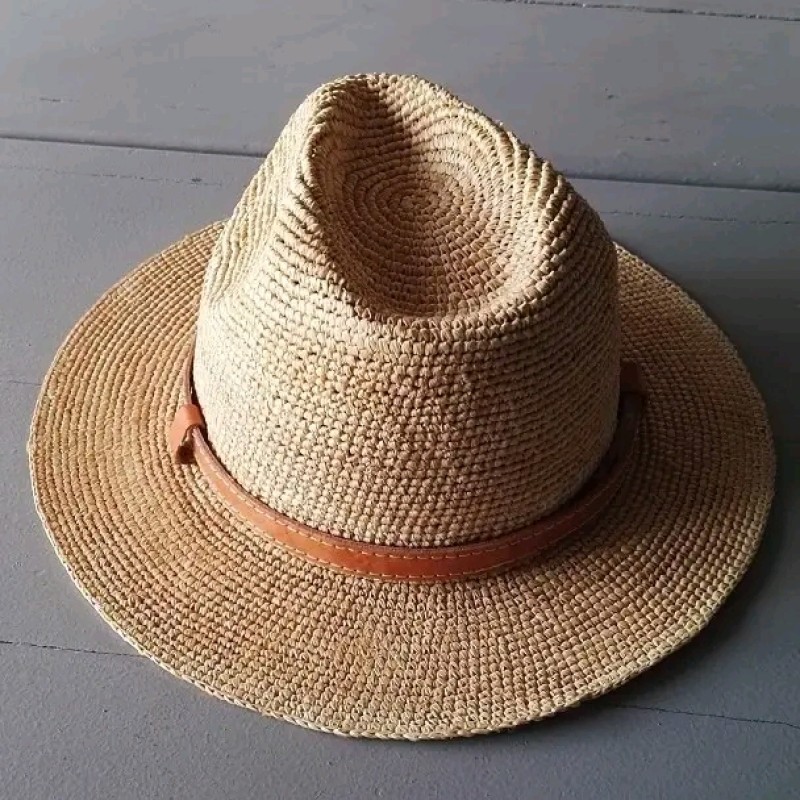 Chapeau panama en Raphia crocheté