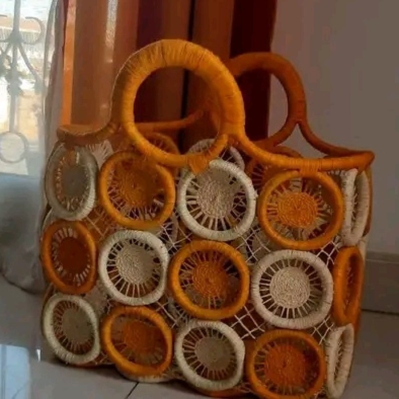 Sac en Macrame et Raphia