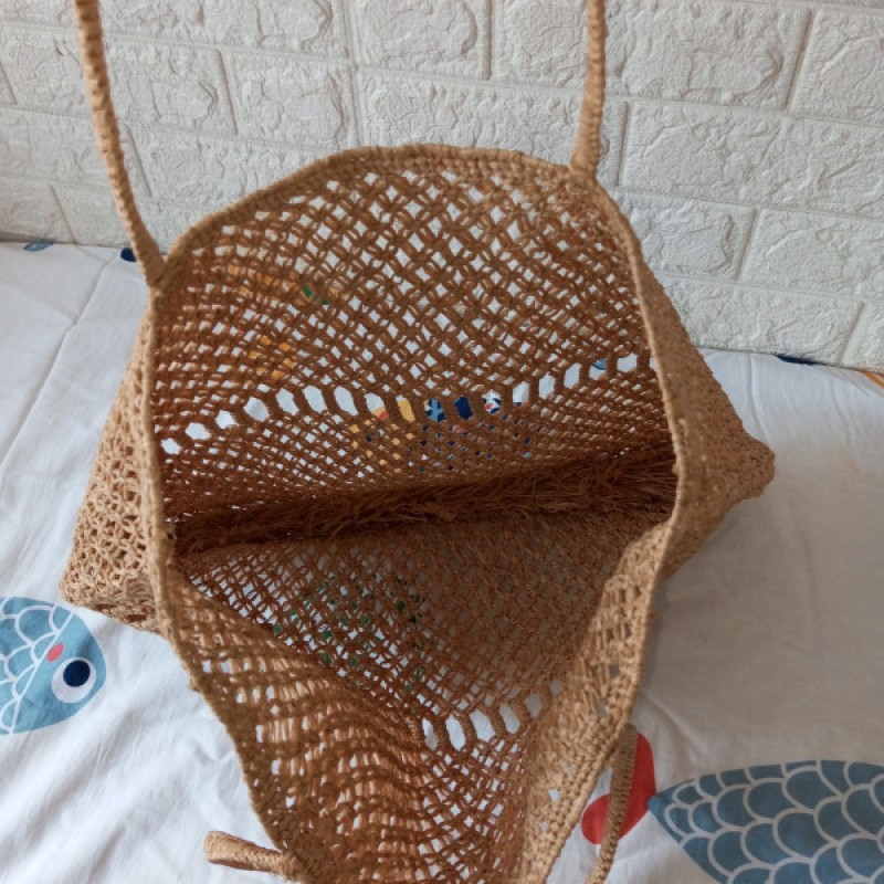 Sac en raphia macramé