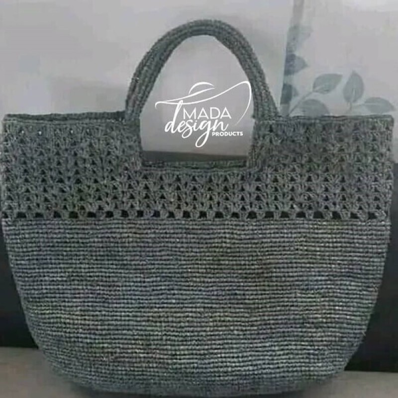 Sac raphia - en crochet fait main