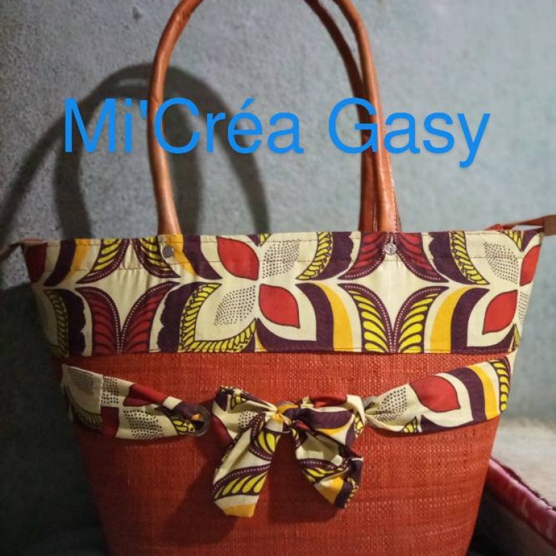 Raffia tote bag