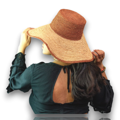 Chapeau en Raphia Fait Main femme capeline - Art Tan Of Mada