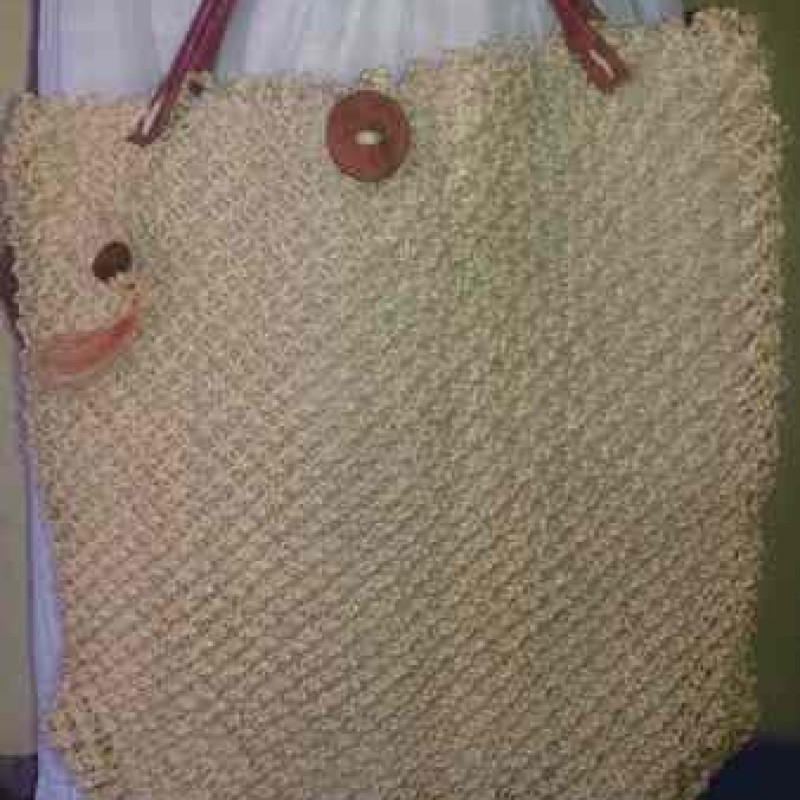 Handbag made with 100% sisal natural color