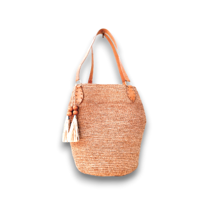 Nature handmade raffia handbag - Poketra malgasy