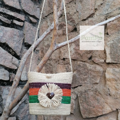 Raffia handbag multicolor