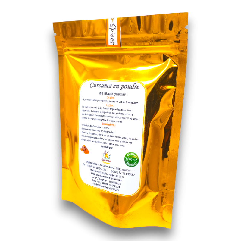 Poudre de curcuma de Madagascar 50g à 250g