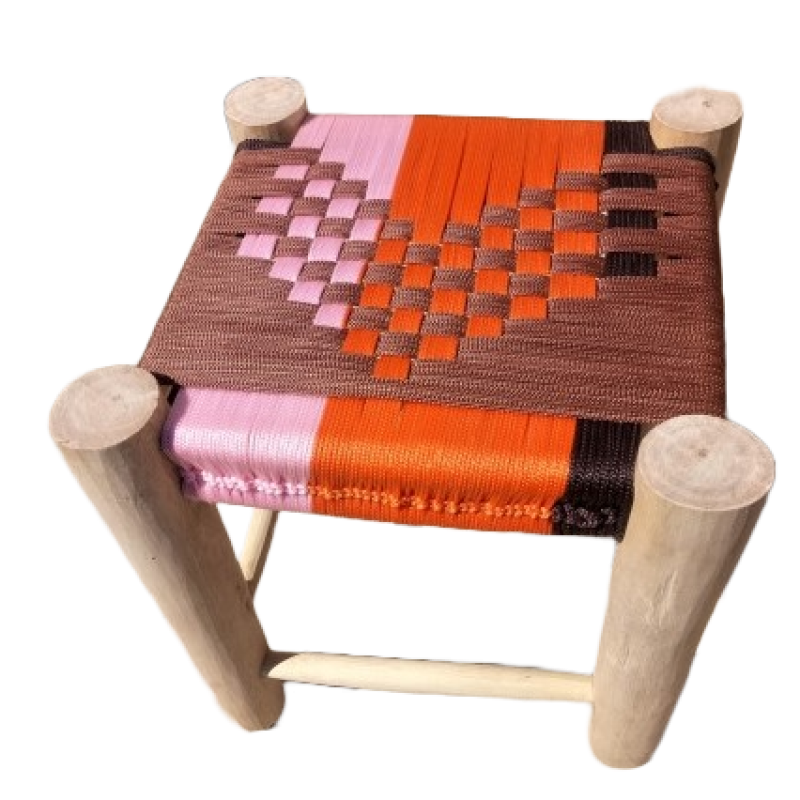 Woven stool in cotton or polyethylene