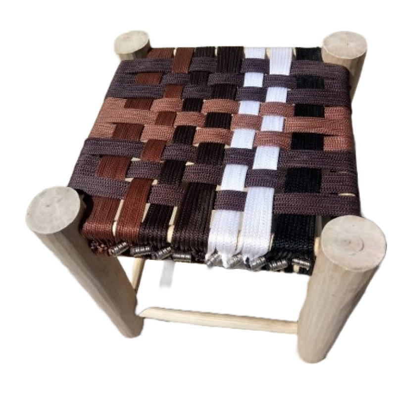 Woven stool in cotton or polyethylene