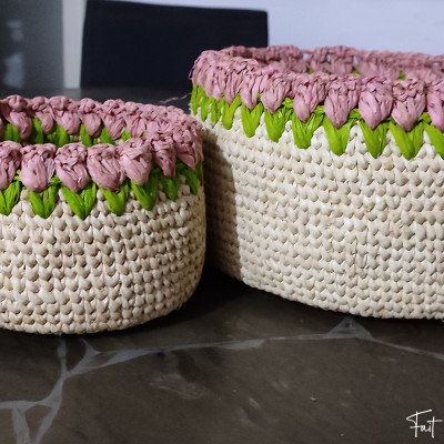 2 Tulipe 🌷 multi-purpose storage baskets