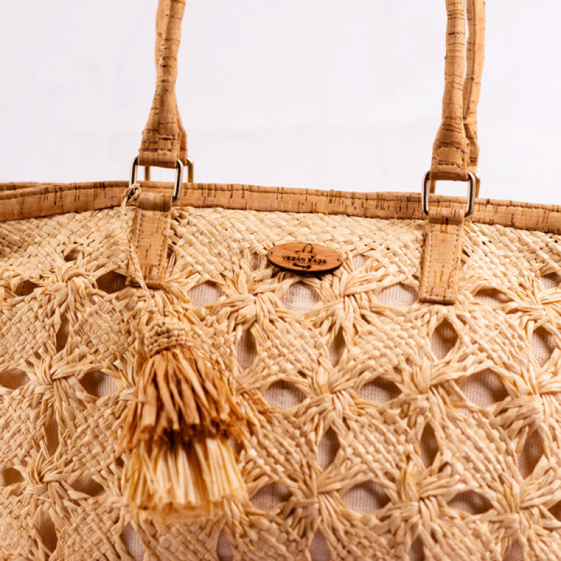 Christina Handbag - Made from Crocheted Raffia and Cork