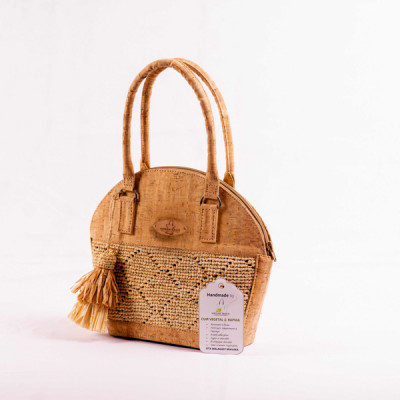 Judith Lady Bag - handbag cork and raffia crochet