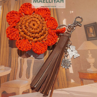 Raffia Bag Jewel & Key Ring "FITIA" by Maëlliyah