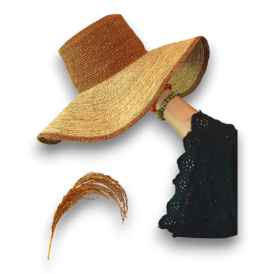 Handmade Raffia wide-brimmed hat - Art Tan Of Mada
