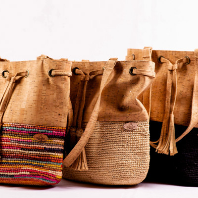 Elisa - Tote Bag Cork and Crochet Handbag