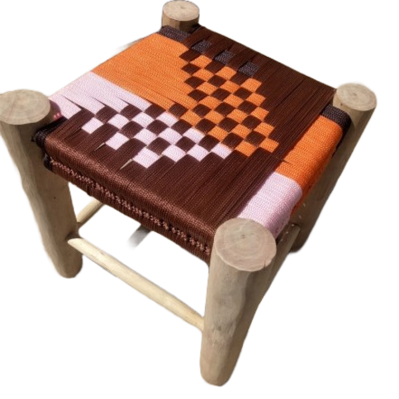 Woven stool in cotton or polyethylene